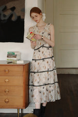 Lace Stitched High Waisted Cake Dress
