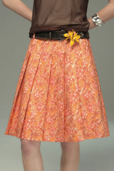 Press-Pleated A-Line Skirt