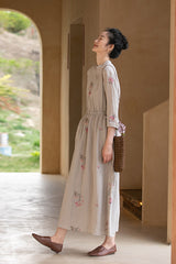 Embroidered Loose Long Dress