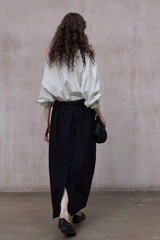 Lace-Up Pullover Bat Sleeve Shirt