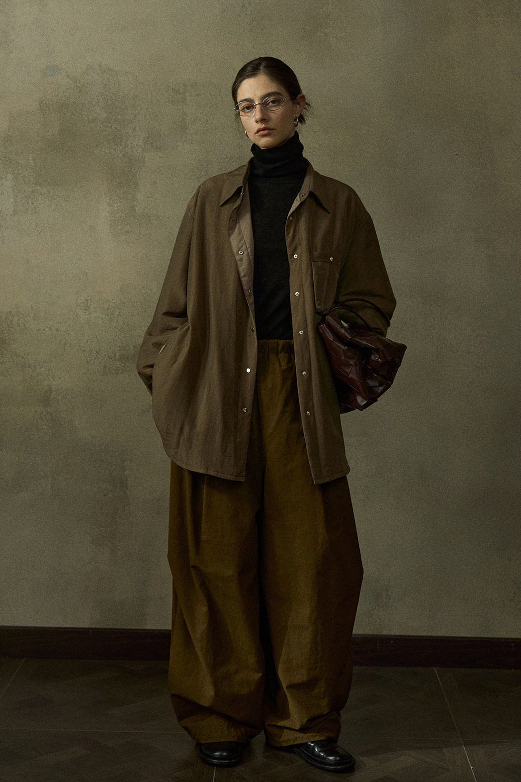 Glossy Padded Shirt Jacket