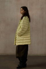 Cozy Collarless Quilted Down Jacket