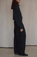 Pleated Curved Slacks