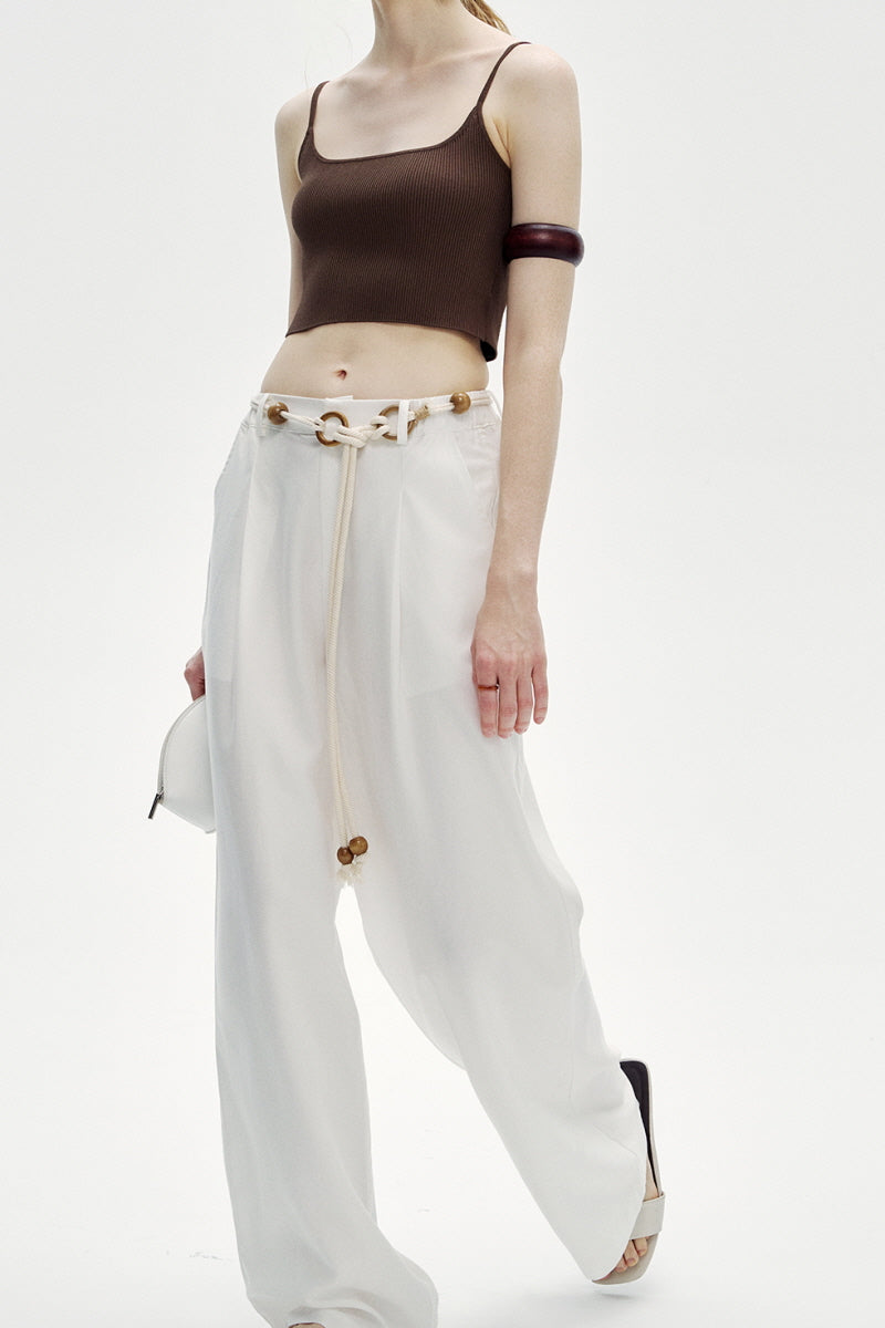 High-Waisted Wide-Leg Floor-Mopping Pants