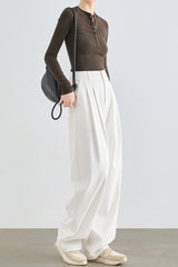 High-Waist Wide-Leg Suit Pants