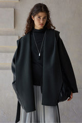 One-Hand Reversible Hooded Long Coat