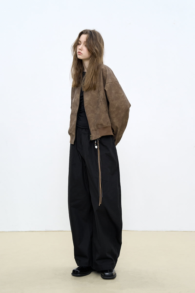 Cropped Silhouette Baseball Jacket