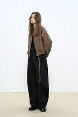 Cropped Silhouette Baseball Jacket