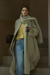 Oversized Tweed Wool Scarf