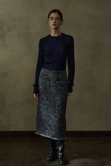 Jacquard Pattern Tweed Skirt