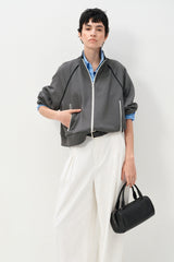 Pleated Straight-Leg Suit Pants