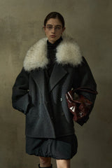 Reversible Statement-Collar Loose Jacket