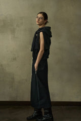 Contrast Waist Rope Vest Dress