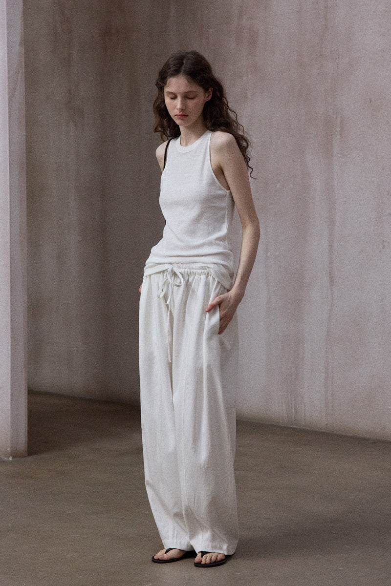 Twill Lace Casual Loose Floor-Length Pants