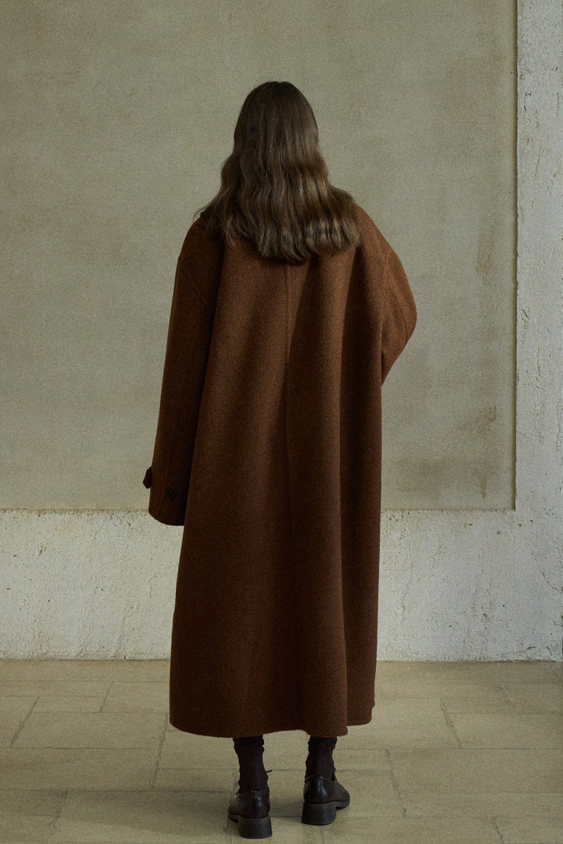 Hooded Lapel Loose Long Coat