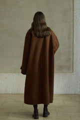 Hooded Lapel Loose Long Coat