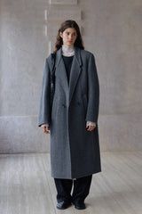 Reversible Tweed Long Duffle Coat