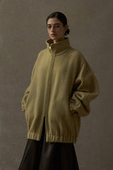 Stand-Up Collar Dropped-Shoulder Reversible Coat