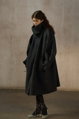 Retro Reversible Stand-Up Collar Hand-Sewn Coat