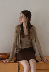 Striped Vest Cardigan Set