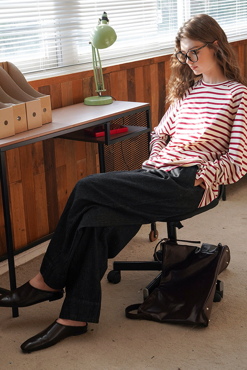 French Retro Straight Leg Pants