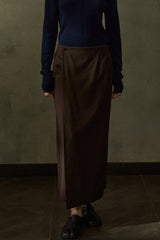Layered Overlap Long Skirt