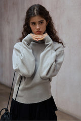 Relaxed Batwing Turtleneck Sweater