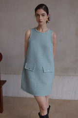 Raw Edge Crew Neck Dress