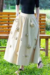 Three-Dimensional A-Line Long Skirt