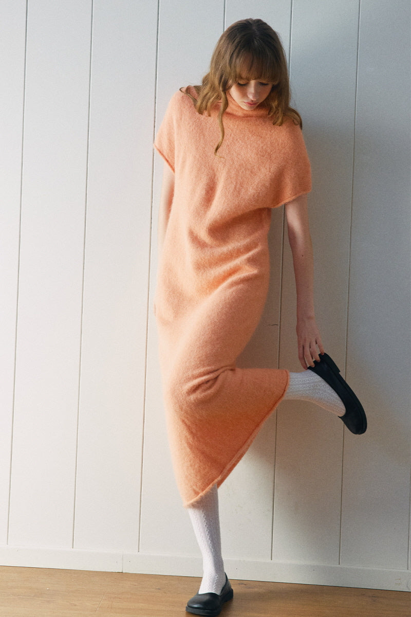 Semi-High Neck Slim Long Seamless Maxi Dress