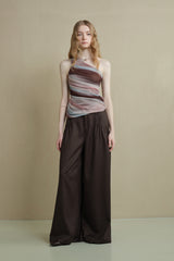 Pleated Wide-Leg Slacks