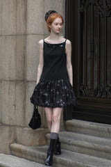 Beaded Spliced Slip Dress