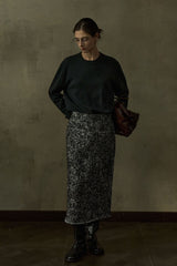 Jacquard Pattern Tweed Skirt