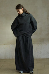 High-Neck Loose Knitted Sweatshirt