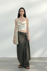Lace-Up Wide-Leg Slacks