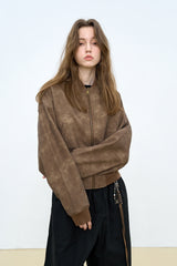 Cropped Silhouette Baseball Jacket