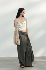 Lace-Up Wide-Leg Slacks