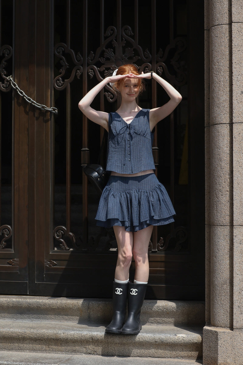 High Waist Tiered Cake Skirt