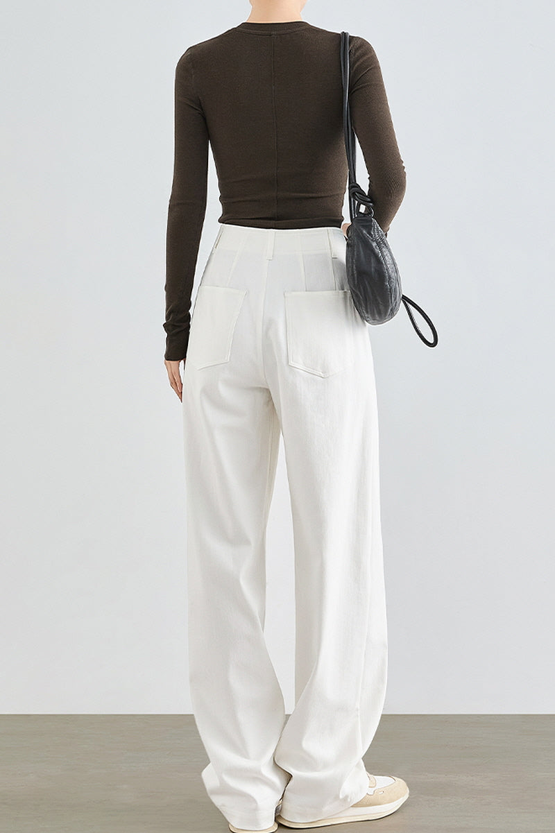 High-Waist Wide-Leg Suit Pants