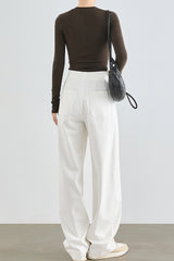 High-Waist Wide-Leg Suit Pants