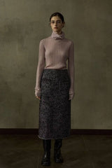 Jacquard Pattern Tweed Skirt