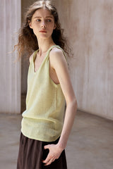 Twisted U-Neck Knit Vest