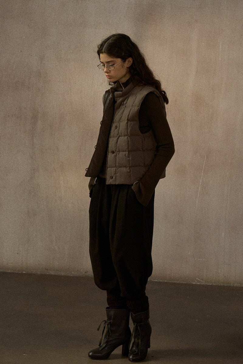 Quilted Boxy Down Vest