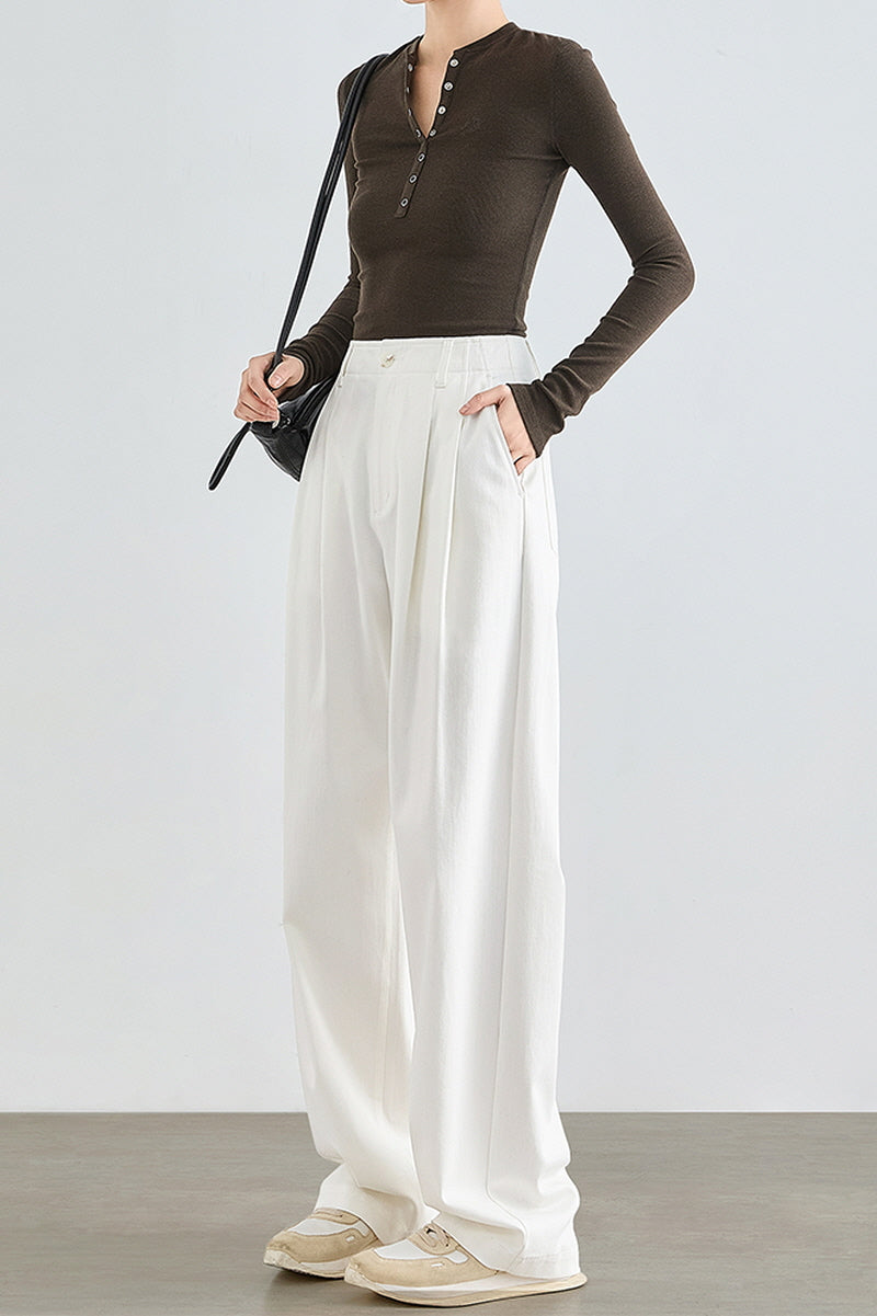 High-Waist Wide-Leg Suit Pants