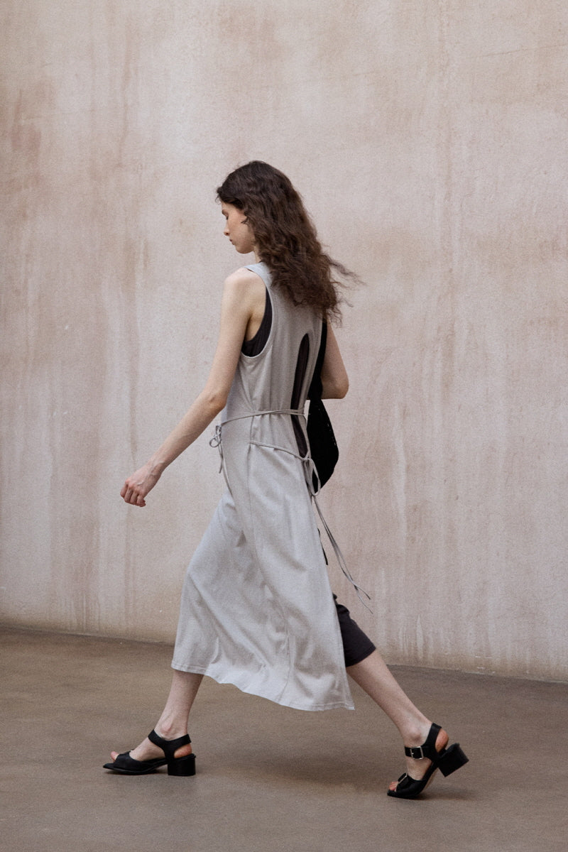 Layered-Look Knit Vest Dress