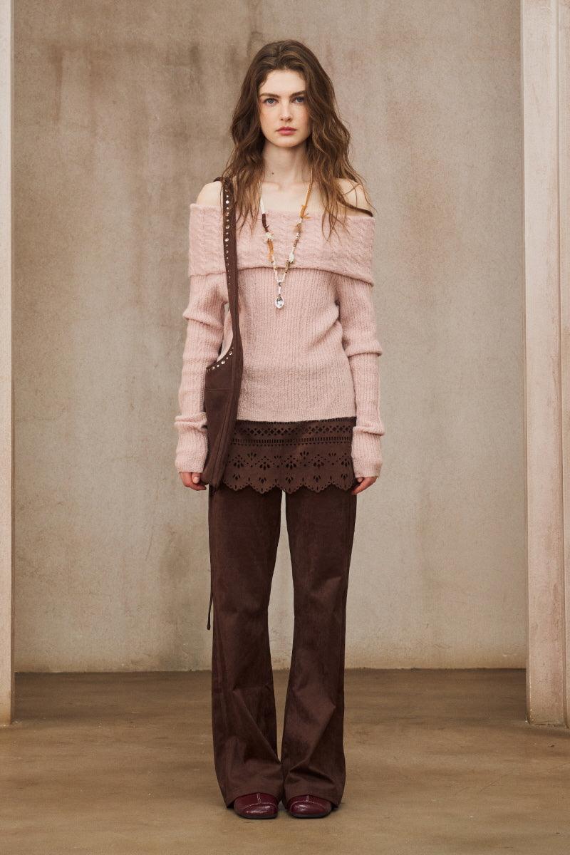 Laser-Burned Wide-Leg Pants