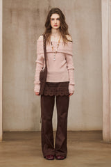 Laser-Burned Wide-Leg Pants