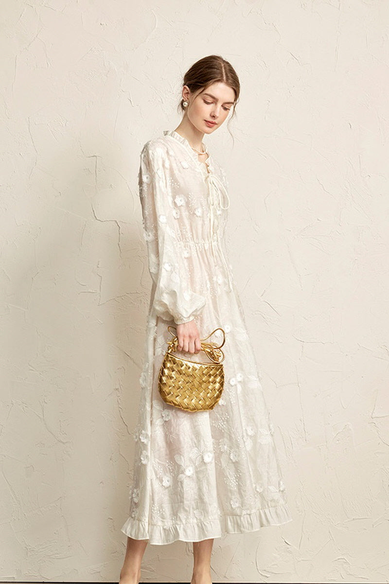 Lace-Up French Dress