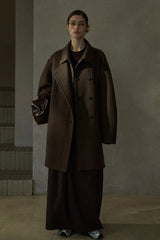 Double Placket Stand-Up Collar Woolen Jacket