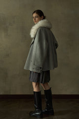 Reversible Statement-Collar Loose Jacket